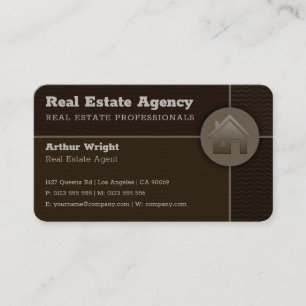 Real Estate Agency   Professional Brown Business Card