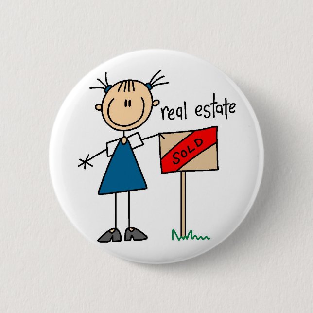 Real Estate Agent 6 Cm Round Badge (Front)