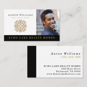Real Estate Agent Add Your Logo & Photo   Realtor Business Card