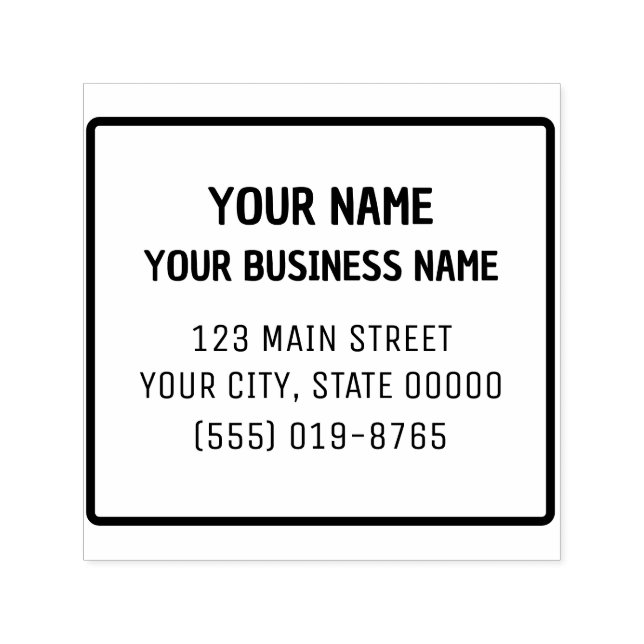 Real Estate Agent Address Custom Business Self  Self-inking Stamp (Design)