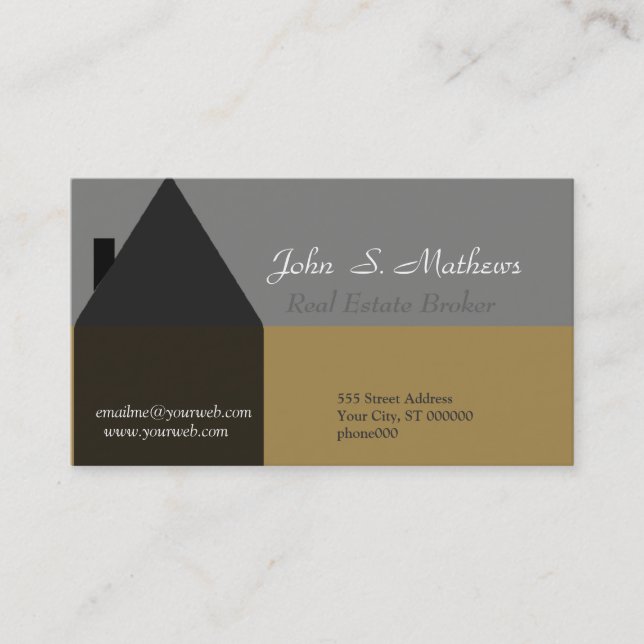 Real Estate Agent and Real Estate Professional Bla Business Card (Front)