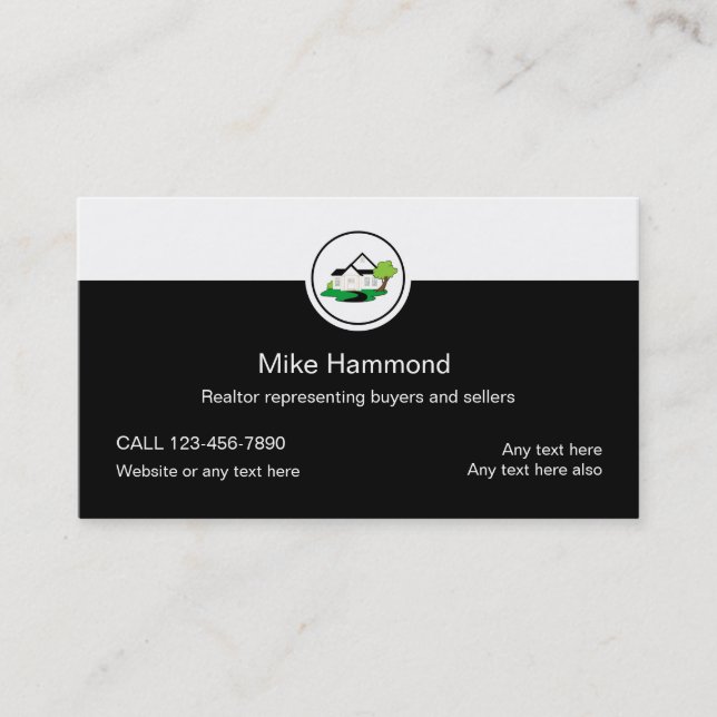Real Estate Agent And Representative Business Card (Front)