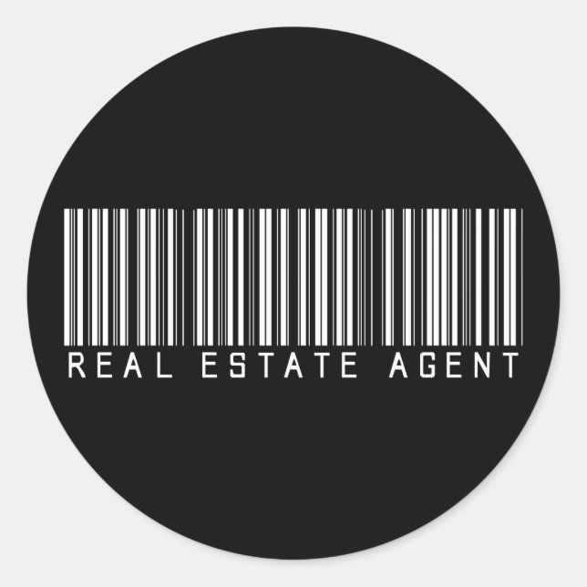 Real Estate Agent Bar Code Classic Round Sticker (Front)