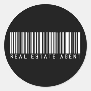 Real Estate Agent Bar Code Classic Round Sticker
