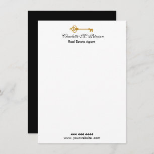 Real Estate Agent Black And White Minimalist Card