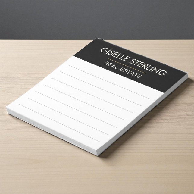 Real Estate Agent Black Gold Professional Notepad (Creator Uploaded)