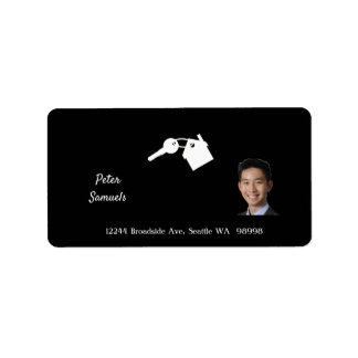 Real Estate Agent Black Return Address Label