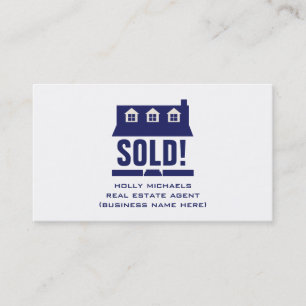 Real Estate Agent - Blue Cape Style House Business Card