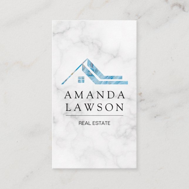 Real Estate Agent | Blue Marble Home Icon Appointment Card (Front)
