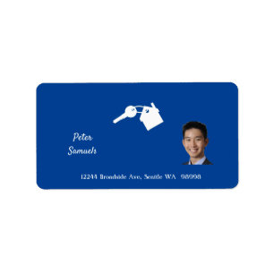 Real Estate Agent Blue Return Address Label