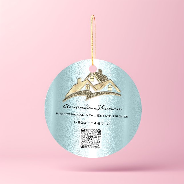 Real Estate Agent Broker Gold House QR CodeLOGO Classic Round Sticker (Creator Uploaded)