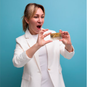 Real Estate Agent Broker House Glitter Gold House Business Card