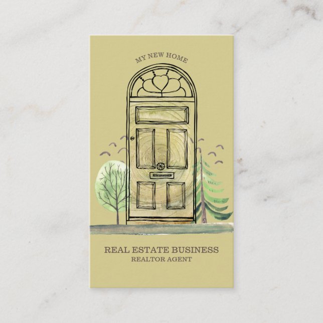 Real Estate Agent Broker New Home mowing Business Card (Front)