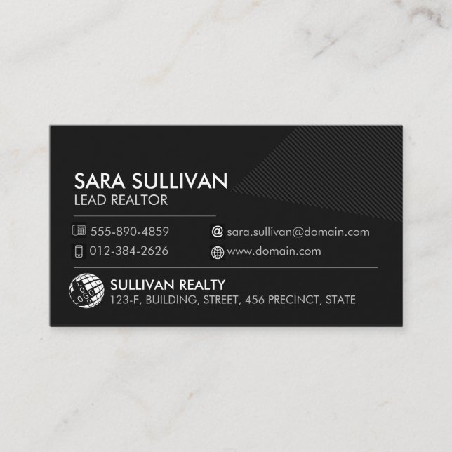 Real Estate Agent  Business Card (Front)