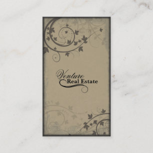 Real Estate Agent Business Card -Beige Brown Black