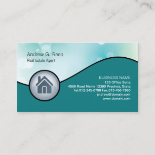 Real Estate Agent Business Card Glossy House Icon