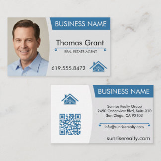Real Estate Agent Business Card Modern QR Code