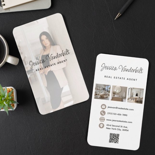 Real Estate Agent Business Card Template | QR Code (Creator Uploaded)