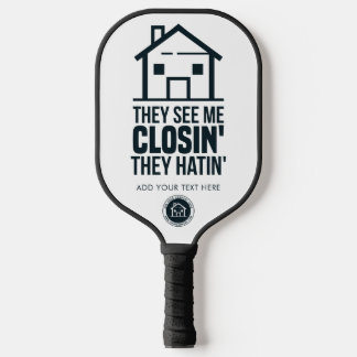 Real Estate Agent Business Logo Personalise Pickleball Paddle