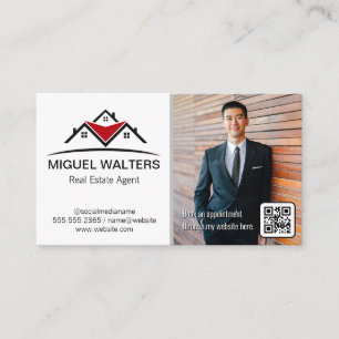 Real Estate Agent Business Man QR Code Card
