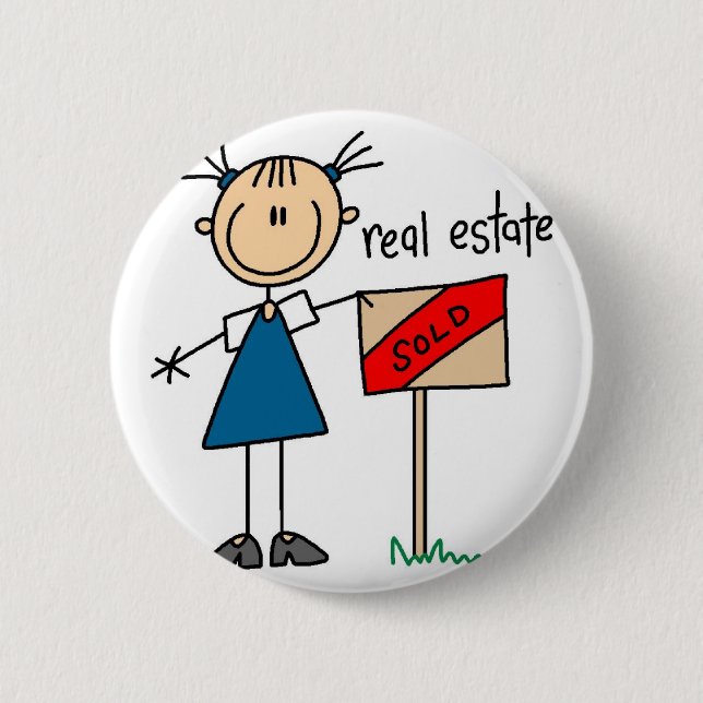 Real Estate Agent Button (Front)