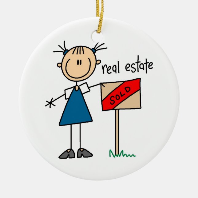 Real Estate Agent Ceramic Tree Decoration (Front)