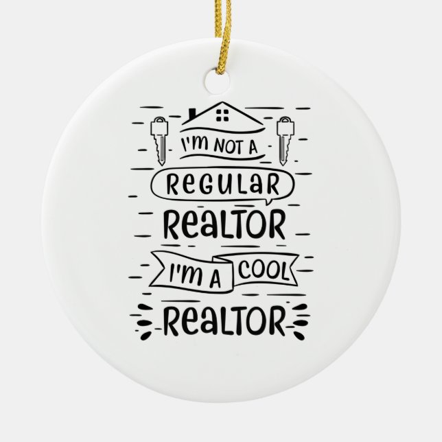 Real Estate Agent Ceramic Tree Decoration (Front)