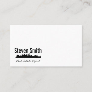 Real Estate Agent   City Skyline Business Card