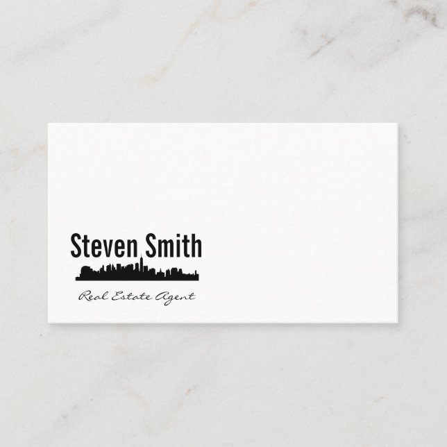Real Estate Agent | City Skyline Business Card (Front)