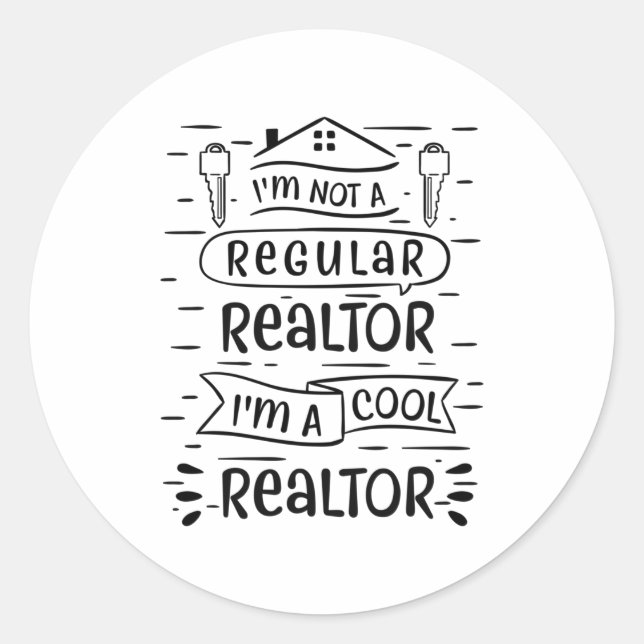 Real Estate Agent Classic Round Sticker (Front)