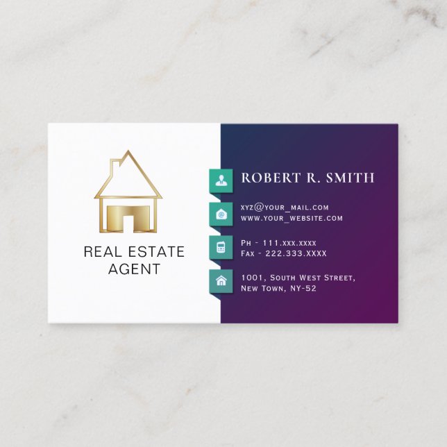 Real Estate Agent Classical design  Business Card (Front)