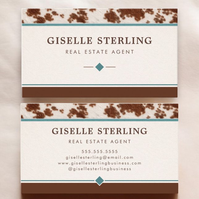 Real Estate Agent Cowhide Leather Professional Business Card (Creator Uploaded)