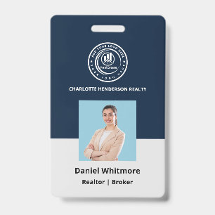 Real Estate Agent Custom Logo Property Branding ID Badge