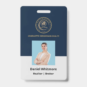 Real Estate Agent   Custom Logo Property Branding ID Badge
