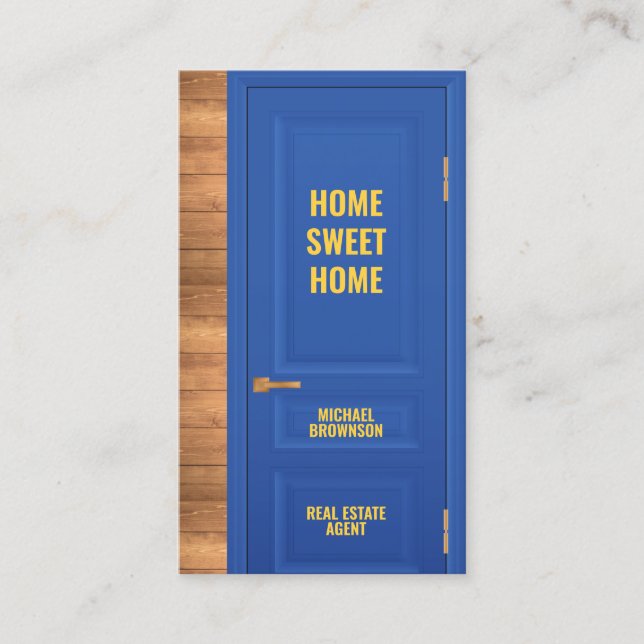 Real Estate Agent Door Logo Business Card (Front)