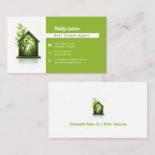 Real Estate Agent Eco Green Home Business Card