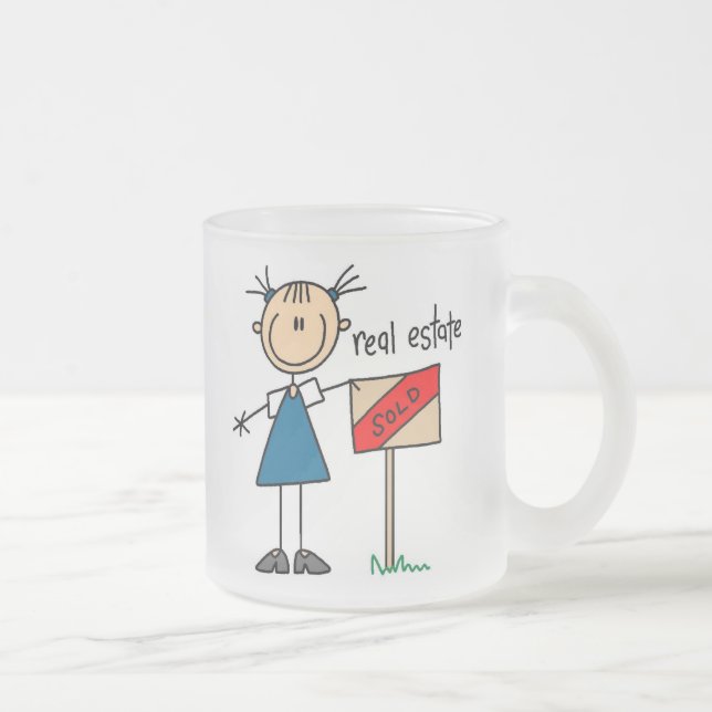 Real Estate Agent Frosted Glass Coffee Mug (Right)