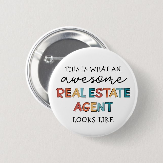 Real Estate Agent Funny Awesome Realtor Gifts 6 Cm Round Badge (Front & Back)