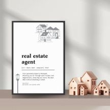 Real Estate Agent Funny Definition Wall Decor