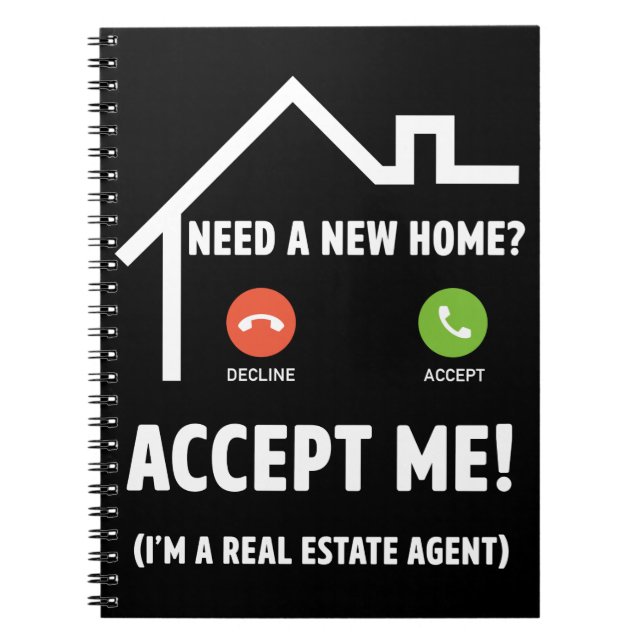 Real Estate Agent Funny Property Broker Notebook (Front)