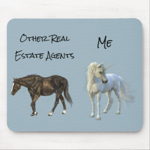 Real Estate Agent Gift Unicorn Horse Mouse Mat