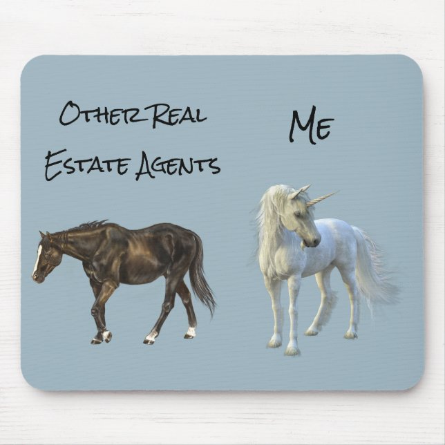 Real Estate Agent Gift Unicorn Horse Mouse Mat (Front)