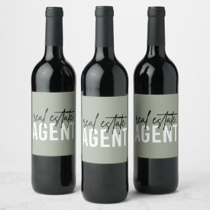 Real Estate Agent   Gifts for Realtor Wine Label