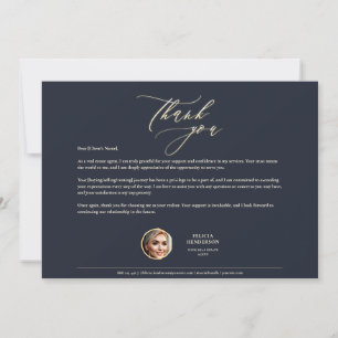 Real Estate Agent Gold Grateful Appreciation Thank You Card