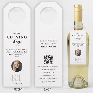 Real Estate Agent Happy Closing Day Closing Gift Bottle Tag