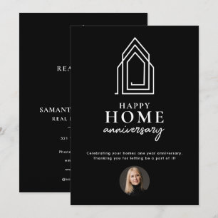 Real Estate Agent Happy Home Anniversary Modern Card