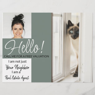 Real Estate Agent HELLO CARD shop sign Flyer