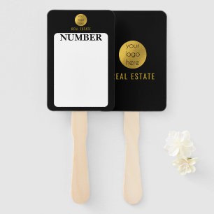 Real Estate Agent House Bidding Auction Paddle Hand Fan