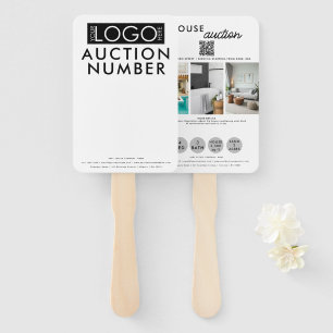 Real Estate Agent House Bidding Auction Paddle Hand Fan