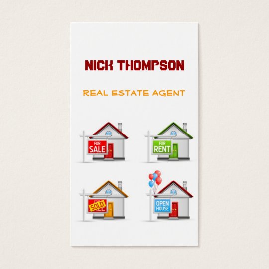 Real Estate Agent House Building Rent Sell Buy Business Card
